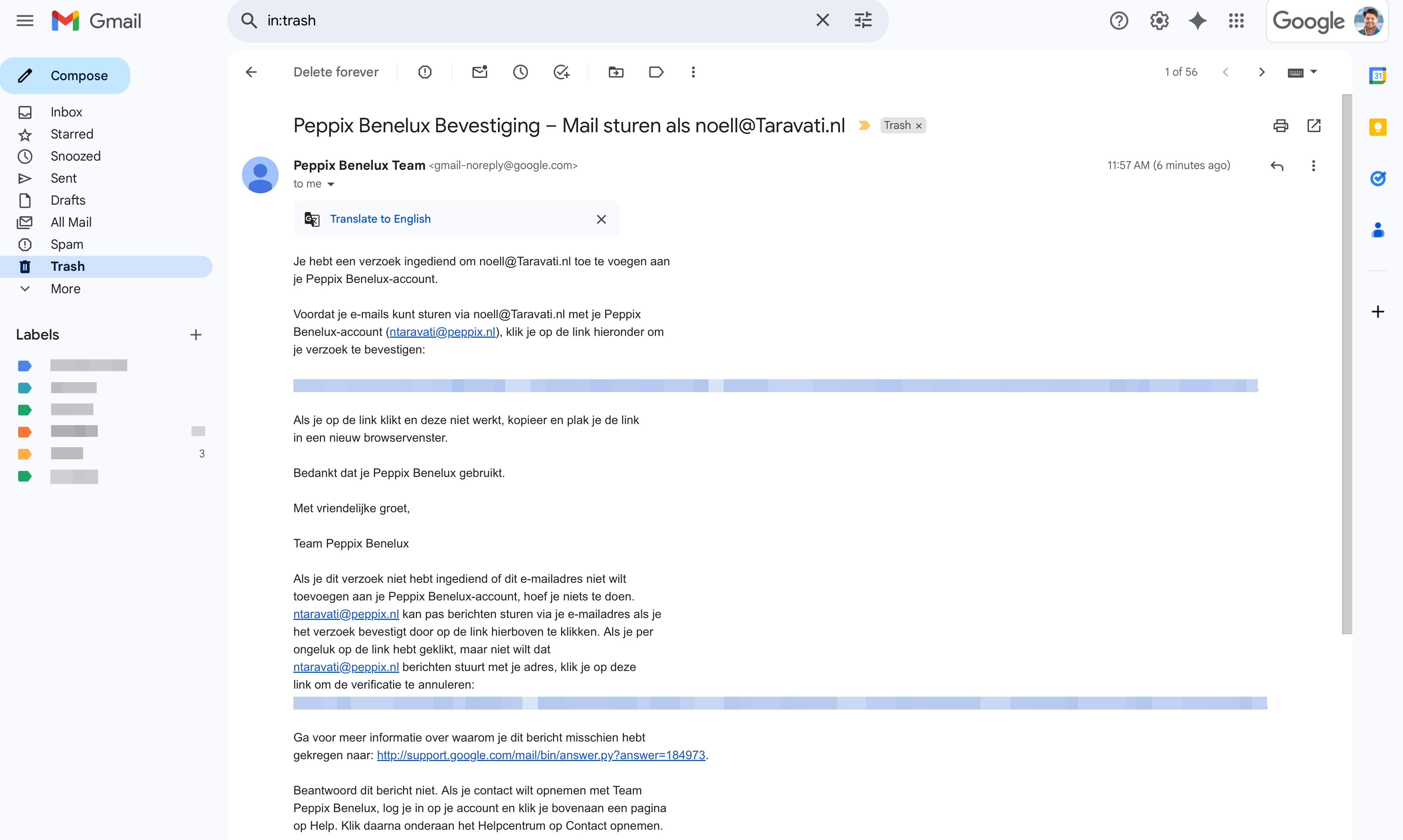 Verificatie e-mail