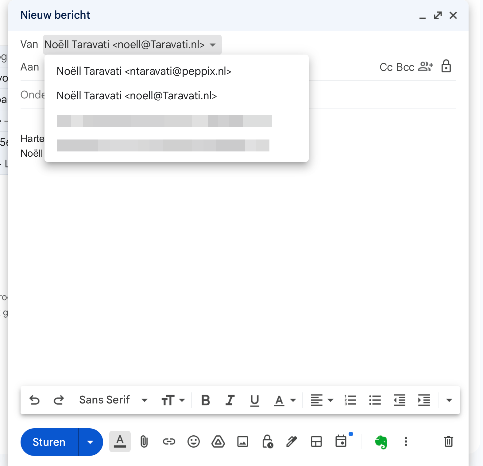 Alias zichtbaar in Gmail